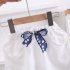 2pcs Summer Shirt Suit For Girls Sweet Printing Tops Shorts Cotton Breathable Two piece Set For 1 4 Years Old Kids blue 3 4Y 110cm