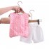2pcs Summer Shirt Suit For Girls Sweet Printing Tops Shorts Cotton Breathable Two piece Set For 1 4 Years Old Kids blue 3 4Y 110cm