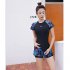 2pcs Summer Split Swimsuit For Women Short Sleeves Conservative Sports Quick drying Bathing Suit For Hot Spring E62 M