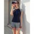 2pcs Summer Split Swimsuit For Women Short Sleeves Conservative Sports Quick drying Bathing Suit For Hot Spring E62 M