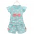 2pcs Toddler Girls Short Sleeve Printed Bowknot Shirt Top Shorts Outfits Summer Cotton Clothes Baby Suit pink 2 3Y 100cm