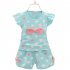 2pcs Toddler Girls Short Sleeve Printed Bowknot Shirt Top Shorts Outfits Summer Cotton Clothes Baby Suit pink 3 4Y 110cm