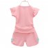 2pcs Toddler Girls Short Sleeve Printed Bowknot Shirt Top Shorts Outfits Summer Cotton Clothes Baby Suit green 18 24M 90cm