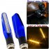 2pcs Turn Signals Motorcycle Accessories Modification Universal Flat 9 Led Turn Signal Lights Silver shell yellow light