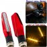 2pcs Turn Signals Motorcycle Accessories Modification Universal Flat 9 Led Turn Signal Lights Silver shell yellow light