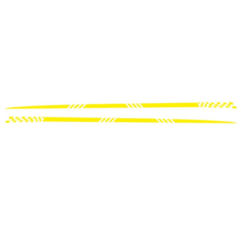 2pcs Universal Car  Sticker Body Side Stripe Hood Sticker Pvc For All Car Vinyl Bumper Decals yellow
