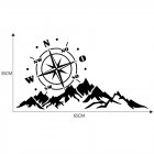 2pcs Vinyl Car Stickers and Decals Mountains Compass Navigation Graphic Sticker Vehicle hood Car Body Sticker black