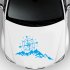 2pcs Vinyl Car Stickers and Decals Mountains Compass Navigation Graphic Sticker Vehicle hood Car Body Sticker blue