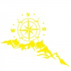 2pcs Vinyl Car Stickers and Decals Mountains Compass Navigation Graphic Sticker Vehicle hood Car Body Sticker yellow