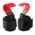 2pcs Weight Lifting Hook Grips With Wrist Wraps Gym Fitness Hook Suitable For Weightlifting Pull ups red