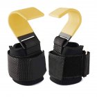 2pcs Weight Lifting Hook Grips With Wrist Wraps Gym Fitness Hook Suitable For Weightlifting Pull-ups yellow