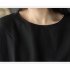 2pcs Women Fashion Cotton Linen Suit Short Sleeves Solid Color Shirt Casual Shorts Two piece Set black XL