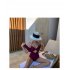 2pcs Women Fashion Split Swimsuit Backless Slim Fit Underwire Bra Bodysuit Two piece Swimwear For Hot Spring wine red M
