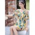 2pcs Women Large Size Split Swimsuit Short Sleeves Cold Shoulder Conservative Bathing Suit For Swimming Hot Spring E02 L