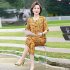 2pcs Women Loose Short Sleeves T shirt Set Summer Casual Printing Tops Cropped Pants Two piece Suit Orange 3XL