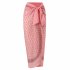 2pcs Women Sexy Swimsuit With Beach Coverup Skirt Fashion Printing Halter Backless Cut Out Bikini Suit orange suit L