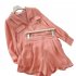 2pcs Women Shirt Shorts Suit Long Sleeves Lapel Shirt Solid Color Shorts Large Size Casual Loose Two piece Set black XXL