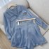 2pcs Women Shirt Shorts Suit Long Sleeves Lapel Shirt Solid Color Shorts Large Size Casual Loose Two piece Set bright pink L