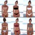 2pcs Women Split Bikini Swimsuit With Chest Pad Push up Elastic Quick drying Bra Briefs Suit For Swimming printing M