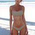 2pcs Women Split Bikini Swimsuit With Chest Pad Push up Elastic Quick drying Bra Briefs Suit For Swimming skin color XL