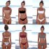 2pcs Women Split Bikini Swimsuit With Chest Pad Push up Elastic Quick drying Bra Briefs Suit For Swimming skin color XL