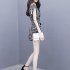 2pcs Women Trendy Printing Suit Loose Short Sleeves Round Neck Blouse Casual Shorts Summer Two piece Set As shown XXL