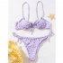 2pcs Women s Thong Bikini Push Up Padded Sexy Polka Dot Pattern Braided Rope Swimsuit Bathing Suit Green and white dots L
