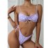 2pcs Women s Thong Bikini Push Up Padded Sexy Polka Dot Pattern Braided Rope Swimsuit Bathing Suit Green and white dots L