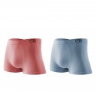 2pcs/box Men Underwear Breathable High Elastic Large Size Boxer Pants Seamless Mid-waist Underwear Combination A_One Size