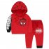 2pcs set Baby Boys Spring Autumn Fashion Printed Sports Suit red 120cm