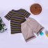 2pcs set Boy Casual Suit Stripe Short Sleeves Shirt   Shorts For 0 4 Years Old brown 110cm