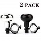 2pcs set Car Steering Wheel Suicide Spinner Power Knob with Clamp  for All Vehicles 1 silver 1 black