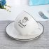 2pcs set Ceramic Cup Saucer Elegant Pattern Coffee Tea Mug for Home Family Restaurant