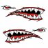 2pcs   set Fashion Waterproof Shark Teeth Mouth PVC Sticker Decals for Canoe Boat Dinghy