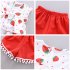 2pcs set Girls  Vest Suit Cotton Strawberry Pattern Sleeveless Vest Shorts for 0 4 Years Old Baby  red 110cm