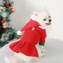 2pcs set Pet Christmas Dress Up Clothes Warm Velvet Costume Cosplay Outfit with Hat for Dogs Cats Small Red