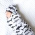 2pcs set Soft Cotton Baby Swaddled Muslim Blanket   Matching Hat  dinosaur