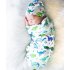 2pcs set Soft Cotton Baby Swaddled Muslim Blanket   Matching Hat  dinosaur