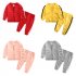 2pcs set Unisex Children Casual Sports Fashion Zipper Coat   Trousers yellow 100