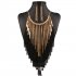 2pcs set Women Multi layer Fringed Diamond Necklace Earrings Set