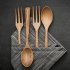 2pcs set Wooden Solid Color Spoon Fork Cookware  Set For Household Restaurant Set of spoons and forks