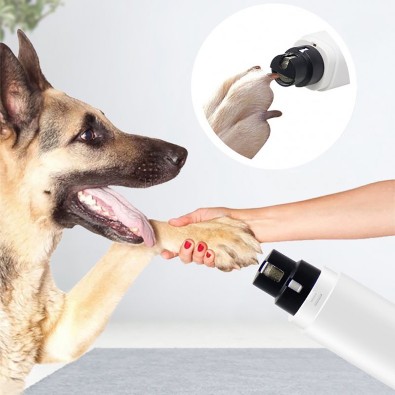Dog Nail Grinder With LED Light Electric Nail Clippers For Large Dogs Medium Small Dogs Cats Dog Nail Trimmer Small nail polisher white Compact nail polisher