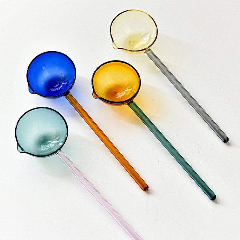 Transparent Glass Spoon High Temperature Resistant Milk Coffee Dessert Spoon Kitchen Accessories 