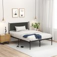 US IDEALHOUSE Full Size Metal Platform Bed Frame with Upholstered Headboard