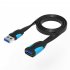 3 0 2 0 USB Extension Cable Male to Female High speed Transmission Data Cable Black Flat Cable 0 5   1   1 5   2 3 Meters 0 5m 3 0