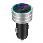 3.1A Dual USB Type-C Car Charger Fast Charging with LED Display Universal Mobile <span style='color:#F7840C'>Phone</span> Tablet Silver