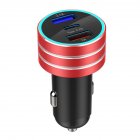 3.1A Dual USB Type-C Car Charger Fast Charging with LED Display Universal Mobile Phone Tablet  red