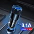 3 1A USB PD Car Charger 1 To 2 Threaded Plug Mini Portable Multi Functional Type C Charger For Mobile Phones black