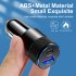 3 1A USB PD Car Charger 1 To 2 Threaded Plug Mini Portable Multi Functional Type C Charger For Mobile Phones black