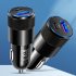 3 1A USB PD Car Charger 1 To 2 Threaded Plug Mini Portable Multi Functional Type C Charger For Mobile Phones black